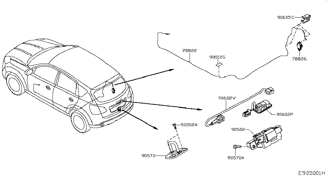 Замок багажника для Ниссан Кашкай 2010-2013