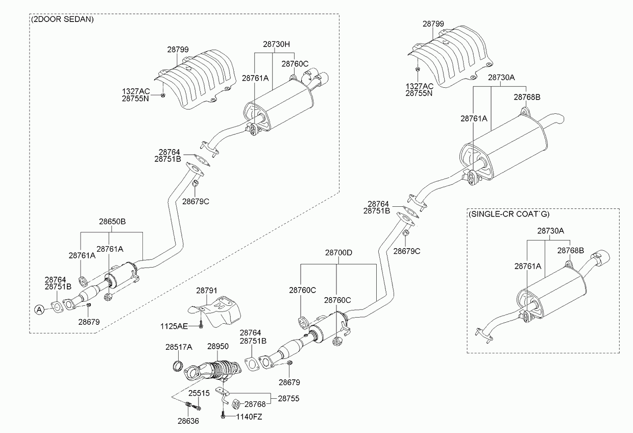 Глушитель средний для Киа Оптима 2008-2010