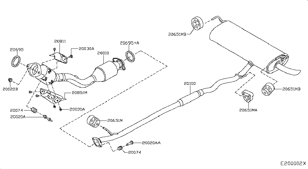 Приёмная труба для Ниссан Кашкай 2013-2018