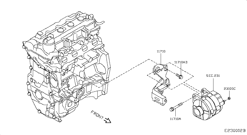 Генератор в сборе для Ниссан Кашкай 2013-2018