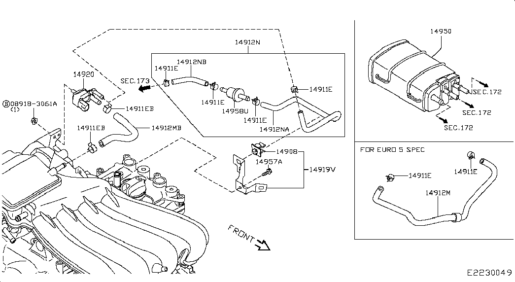 Охладитель отработанных газов для Ниссан Кашкай 2013-2018