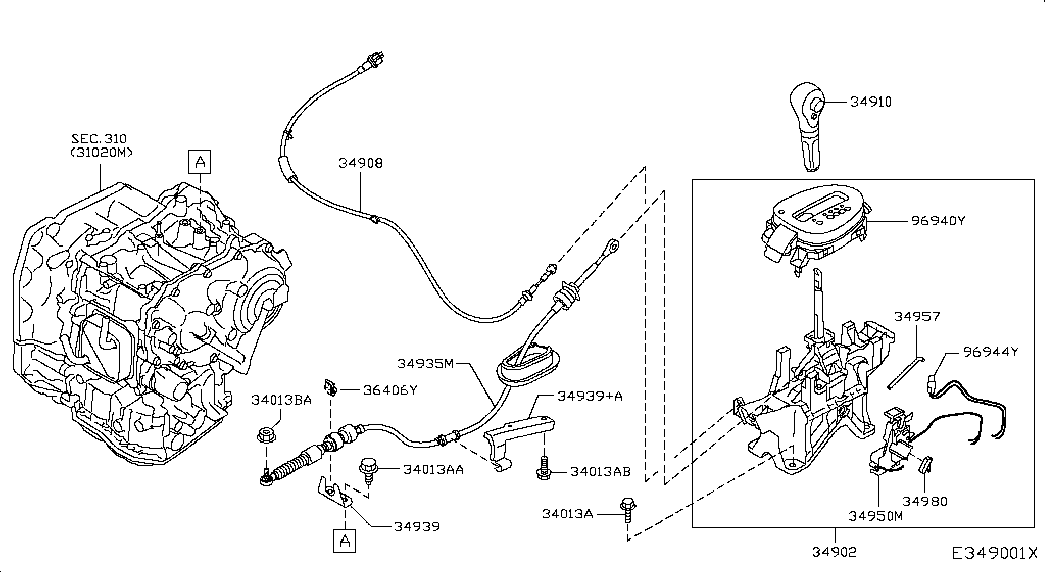 Рычаг переключения скоростей для Ниссан Кашкай 2013-2018