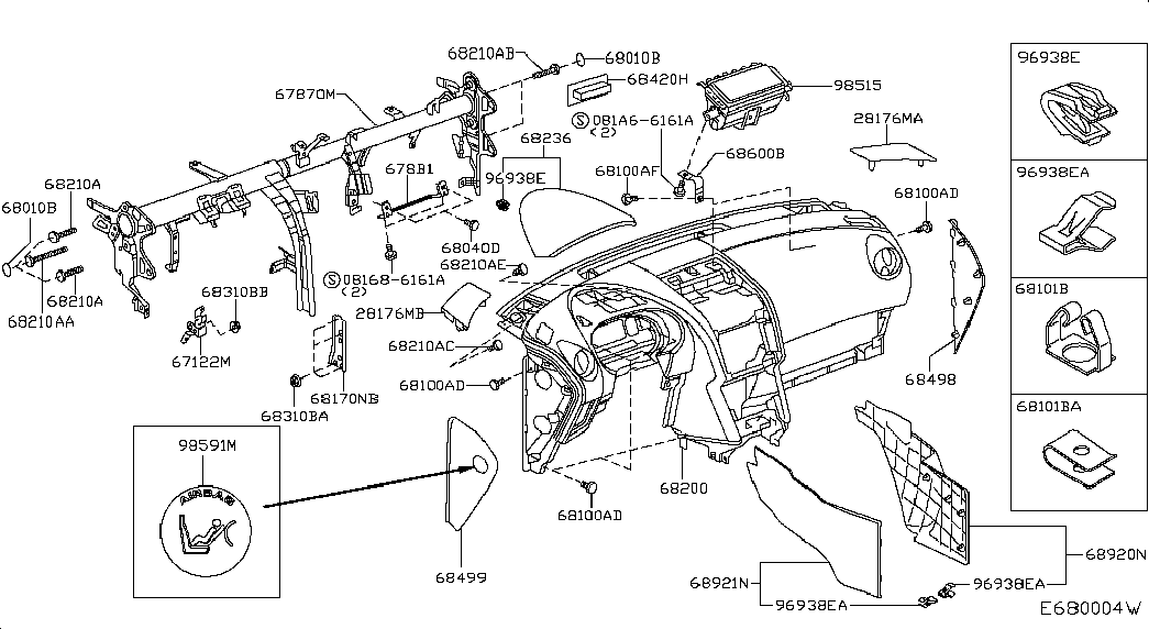 Подушка безопасности пассажира для Ниссан Кашкай 2013-2018