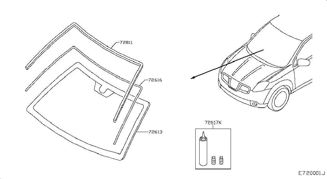 Лобовое стекло для Ниссан Кашкай 2013-2018