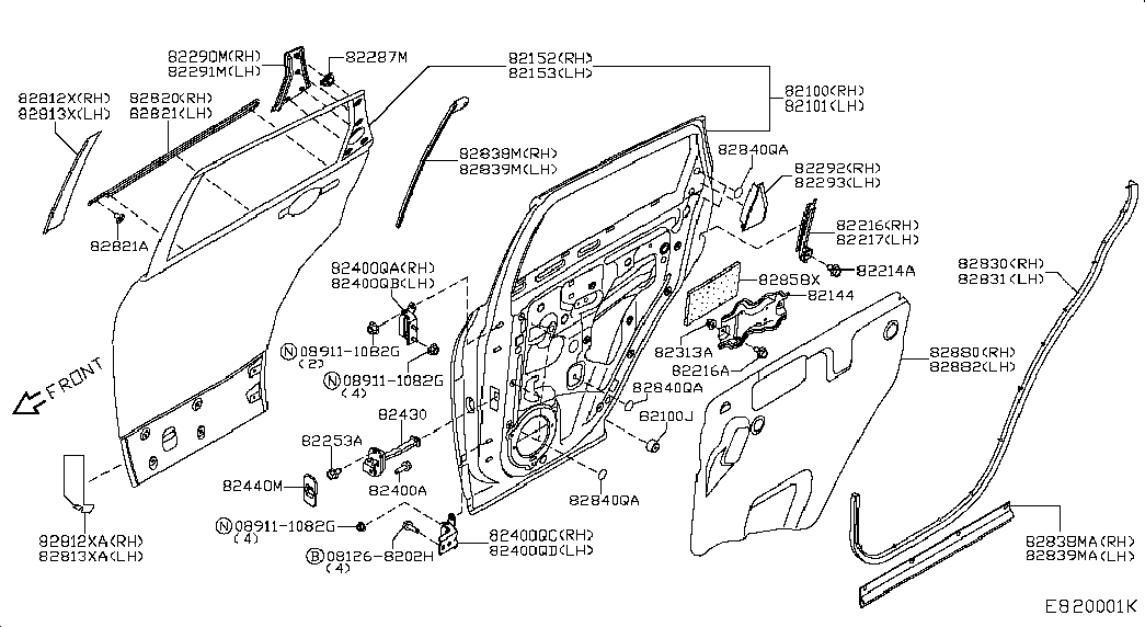 Дверь задняя левая для Ниссан Кашкай 2013-2018