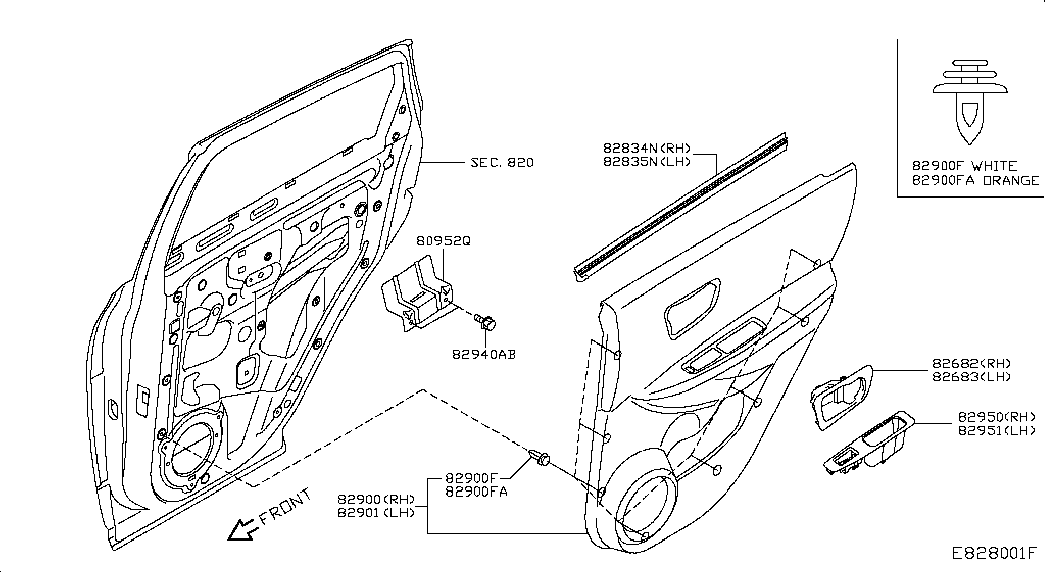 Панель отделки задней левой двери для Ниссан Кашкай 2013-2018