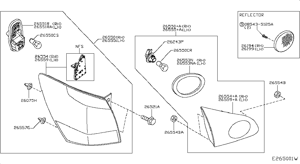 Фонарь задний левый на багажнике для Ниссан Кашкай 2013-2018