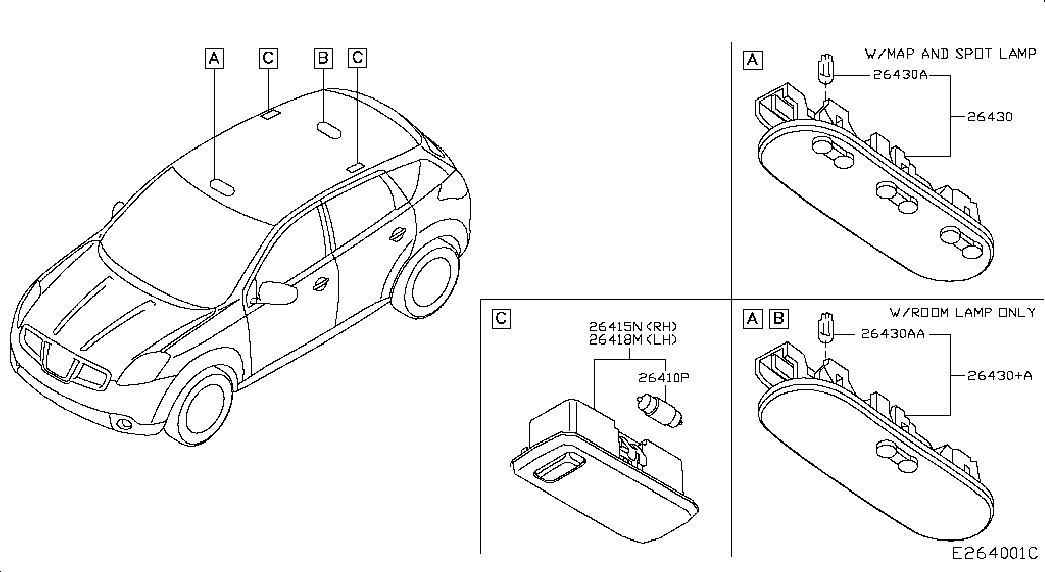 Фонарь салона для Ниссан Кашкай 2013-2018