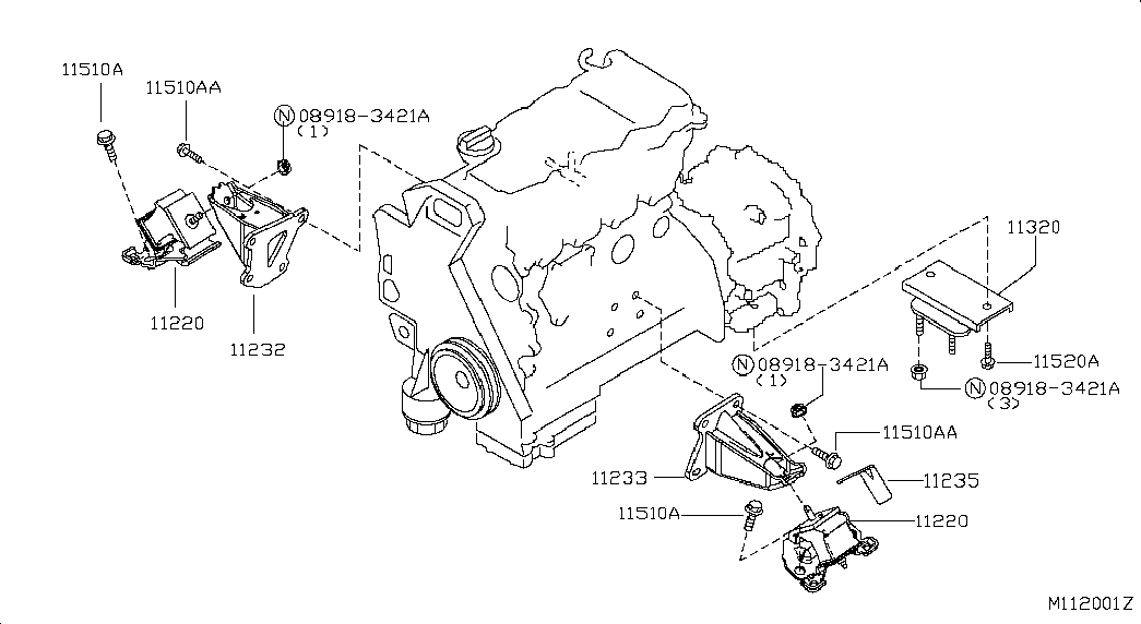 Подушка двигателя задняя для Ниссан Патфайндер 2004-2010