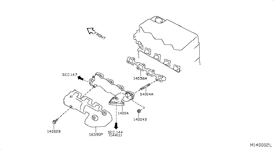 Коллектор выпускной для Ниссан Патфайндер 2004-2010