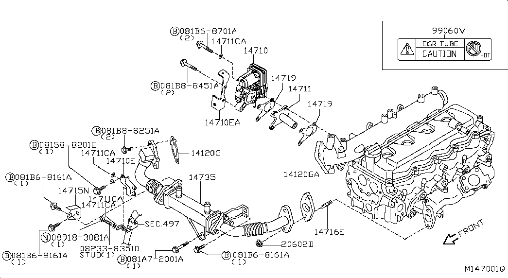 Клапан ЕГР для Ниссан Патфайндер 2004-2010