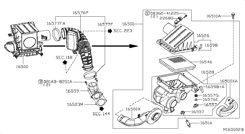 Фильтр воздушный-моторный для Ниссан Патфайндер 2004-2010