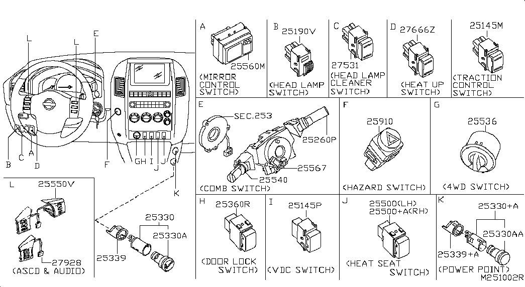 Контактная группа руля для Ниссан Патфайндер 2004-2010