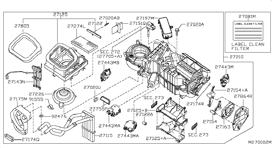 Фильтр салонный-воздушный для Ниссан Патфайндер 2004-2010