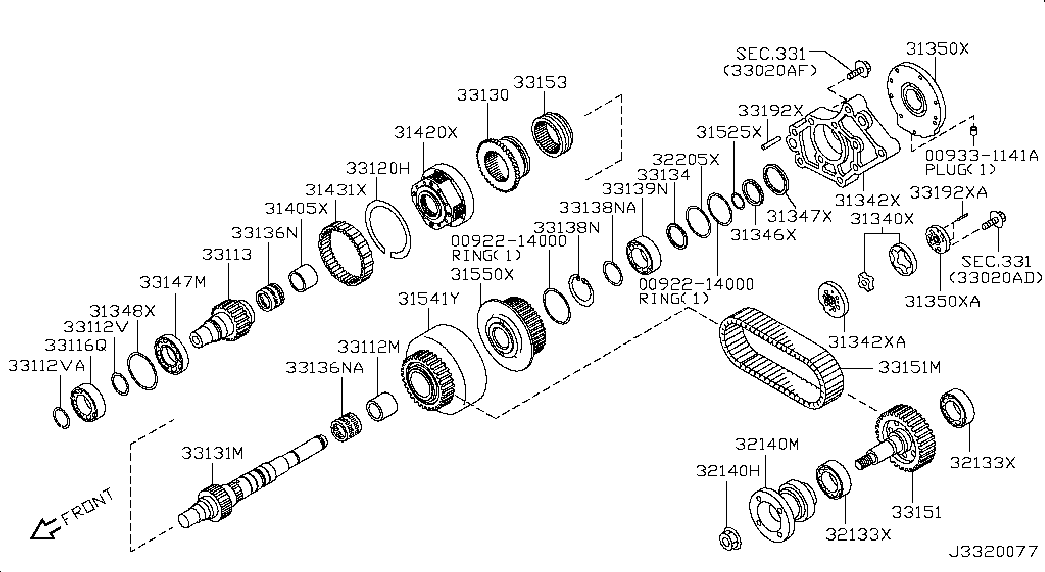 Цепь раздаточной коробки для Ниссан Патфайндер 2004-2010