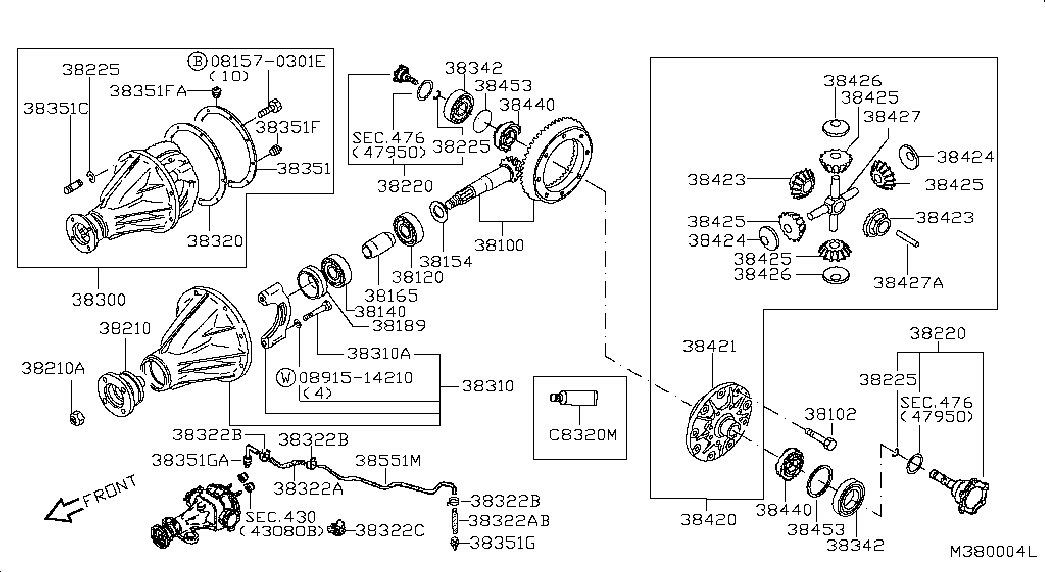 Корпус редуктора заднего  для Ниссан Патфайндер 2004-2010