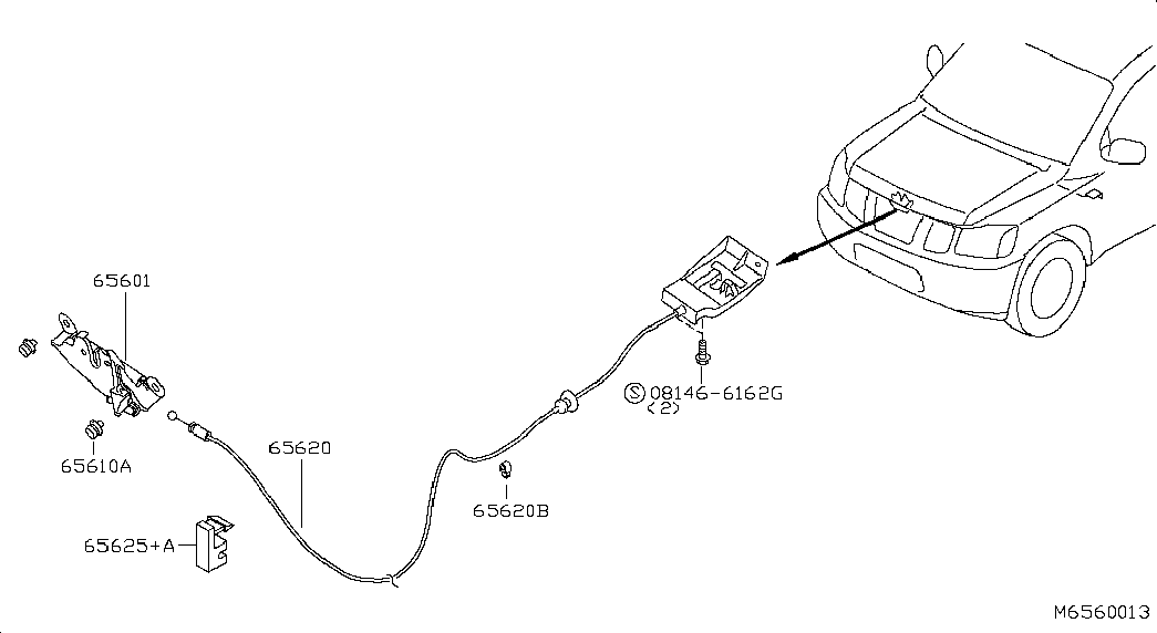 Замок капота для Ниссан Патфайндер 2004-2010