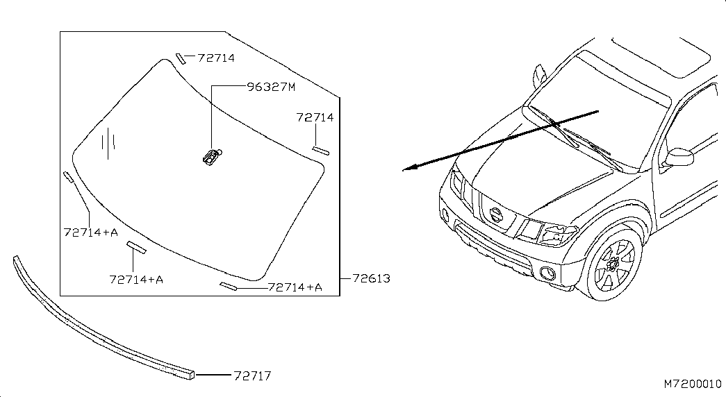 Лобовое стекло для Ниссан Патфайндер 2004-2010