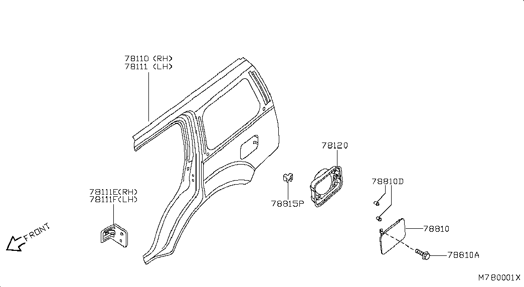 Крыло заднее левое для Ниссан Патфайндер 2004-2010