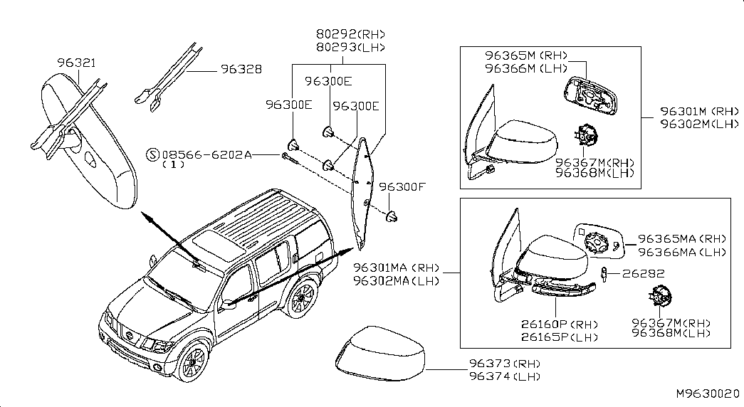 Зеркало внутрисалонное для Ниссан Патфайндер 2004-2010