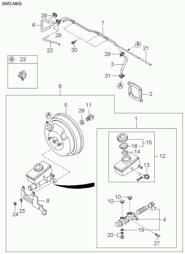 Трос левый стояночного, ручного тормоза для Киа Оптима 2008-2010