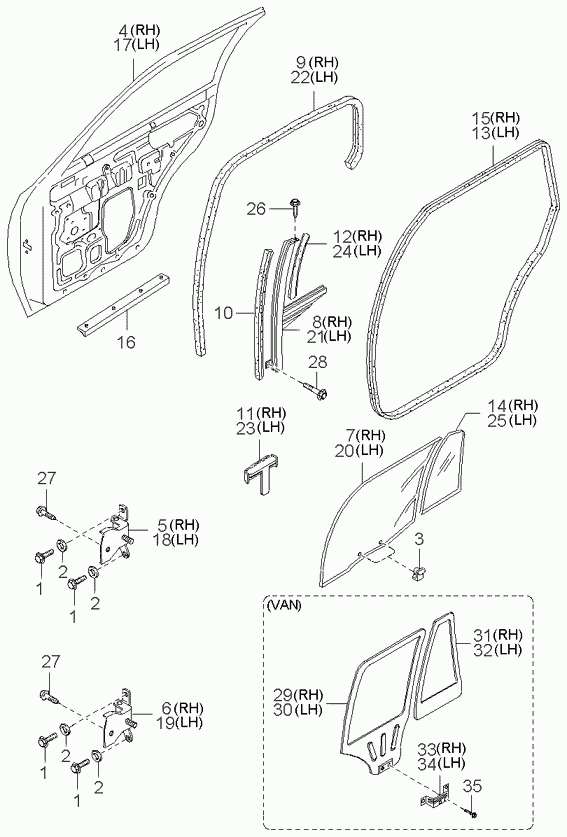 Дверь задняя правая для Киа Оптима 2008-2010
