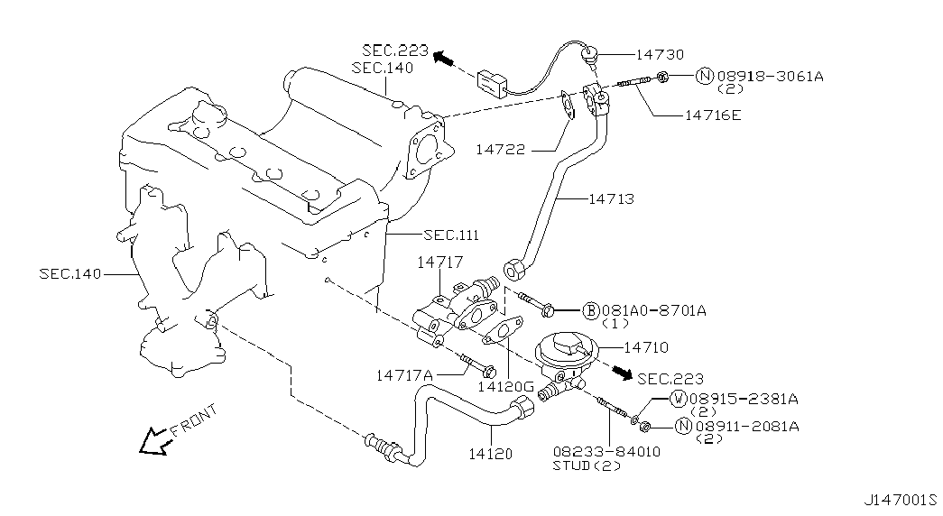 Клапан ЕГР для Ниссан Альмира 2000-2003