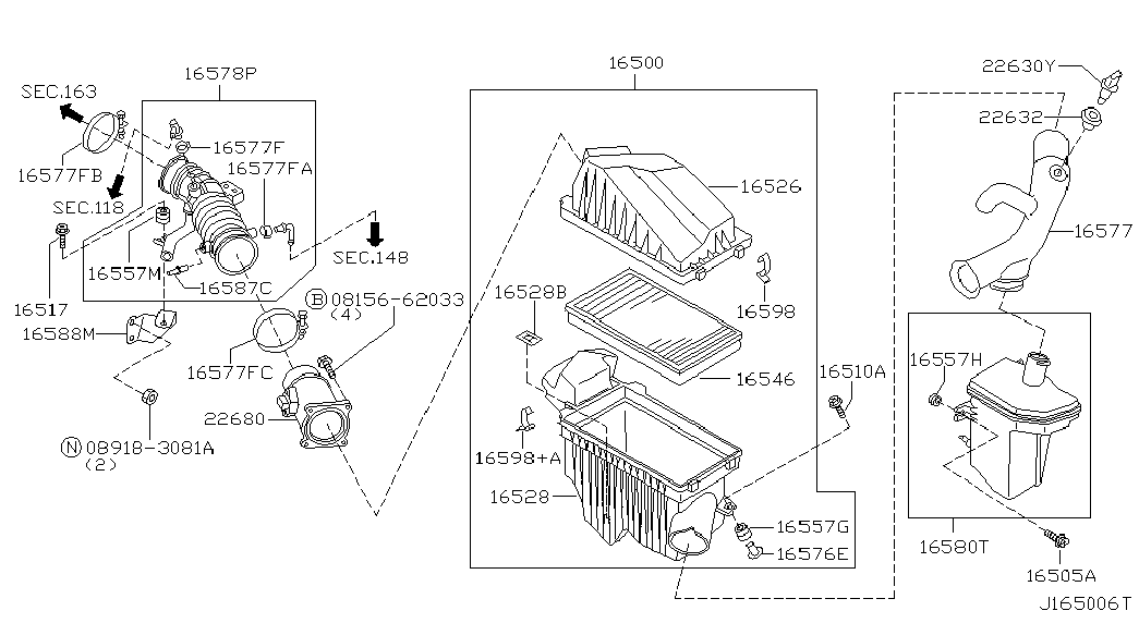 Фильтр воздушный-моторный для Ниссан Альмира 2000-2003
