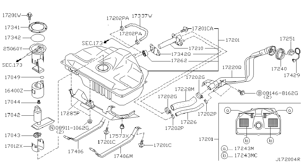 Горловина заливная бака топливного для Ниссан Альмира 2000-2003