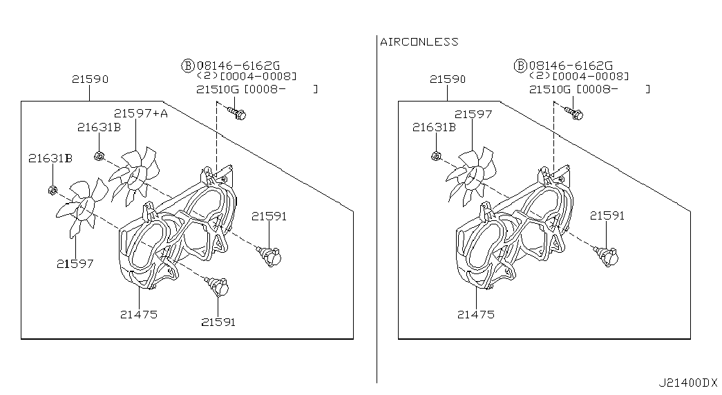 Вентилятор двигателя для Ниссан Альмира 2000-2003