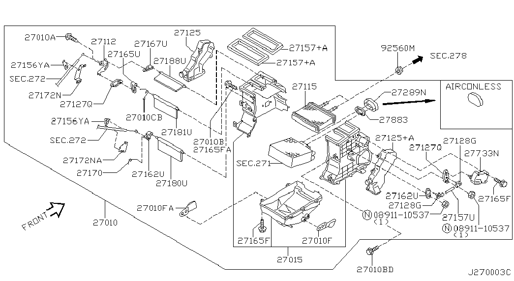 Радиатор отопителя для Ниссан Альмира 2000-2003