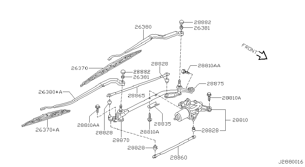 Моторчик переднего стеклоочистителя для Ниссан Альмира 2000-2003