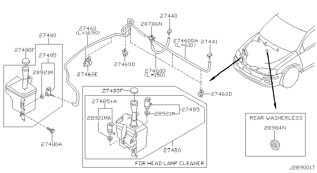 Бачок стеклоочистителей для Ниссан Альмира 2000-2003