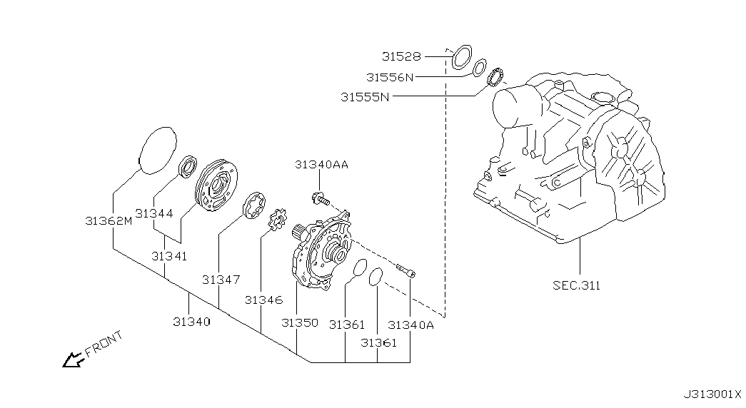 Масляный насос АКПП для Ниссан Альмира 2000-2003