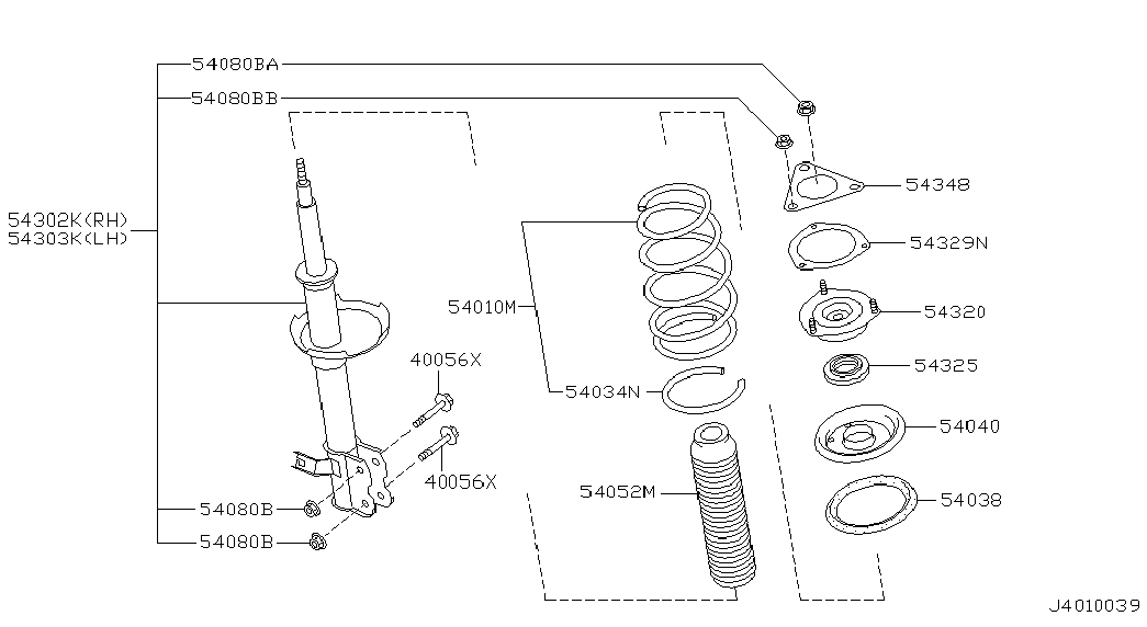 Стойка передняя левая для Ниссан Альмира 2000-2003