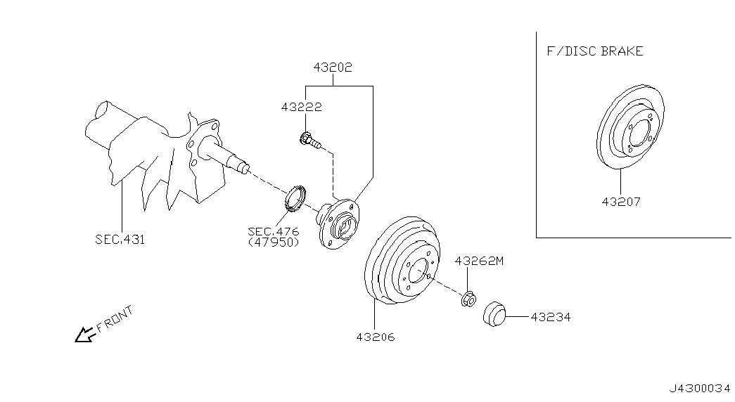Ступица задняя левая для Ниссан Альмира 2000-2003