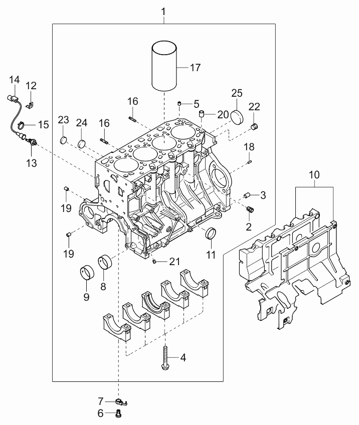 Блок цилиндров в сборе для Киа Соренто 2002-2006