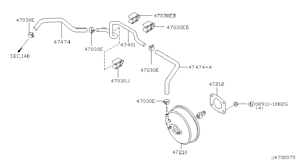 Вакуумный усилитель тормозов для Ниссан Альмира 2000-2003