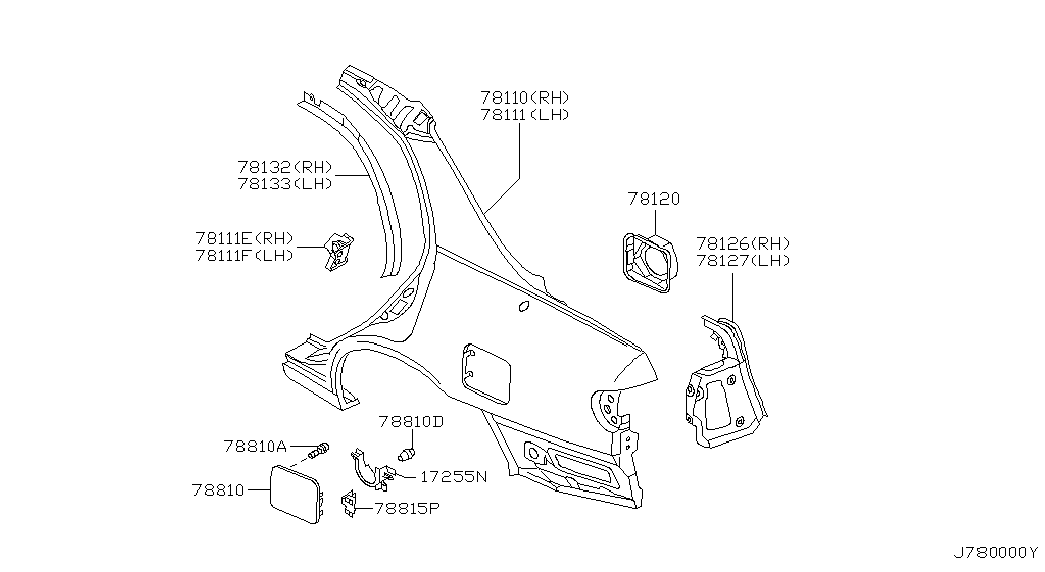 Крыло заднее правое для Ниссан Альмира 2000-2003