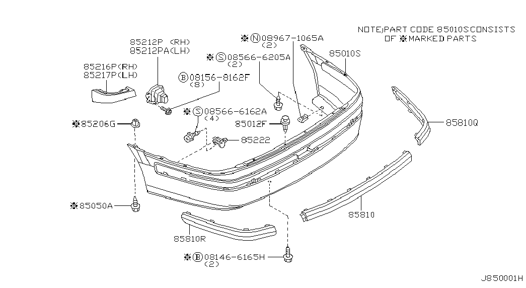 Бампер задний для Ниссан Альмира 2000-2003