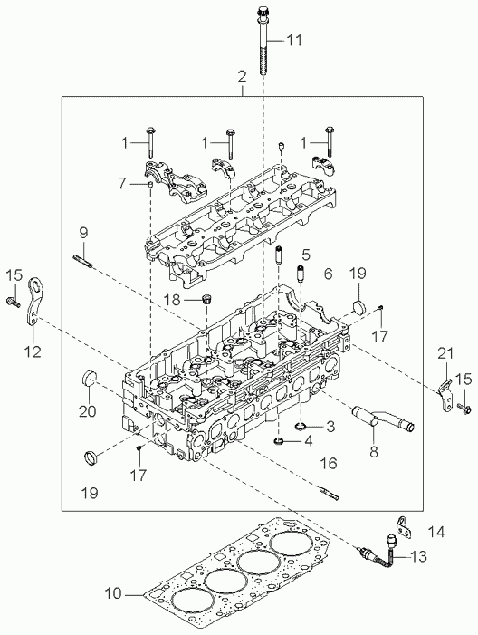 Головка блока цилиндров в сборе для Киа Соренто 2002-2006