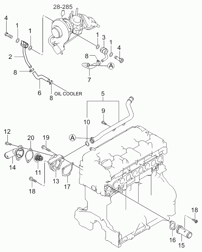 Корпус термостата в сборе для Киа Соренто 2002-2006