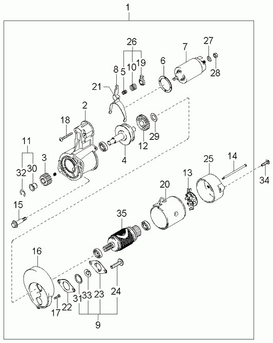 Стартер в сборе для Киа Соренто 2002-2006