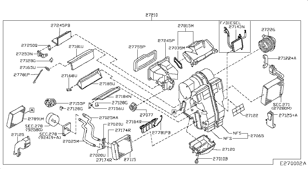 Мотор вентилятора салона для Ниссан Ноут 2005-2009