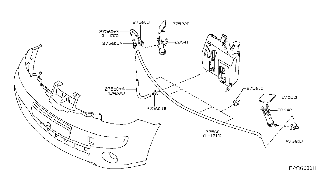 Фаро-омыватель правый для Ниссан Ноут 2005-2009