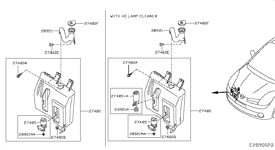 Бачок стеклоочистителей для Ниссан Ноут 2005-2009