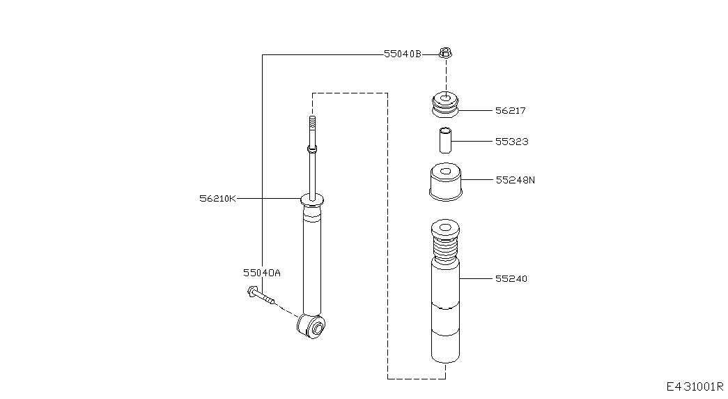 Амортизатор задний для Ниссан Ноут 2005-2009