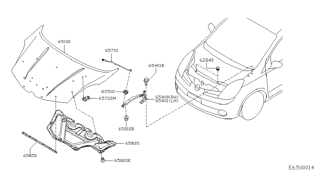 Капот для Ниссан Ноут 2005-2009
