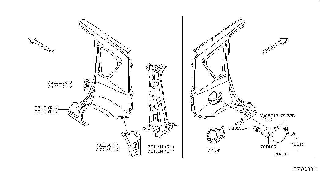 Крыло заднее правое для Ниссан Ноут 2005-2009