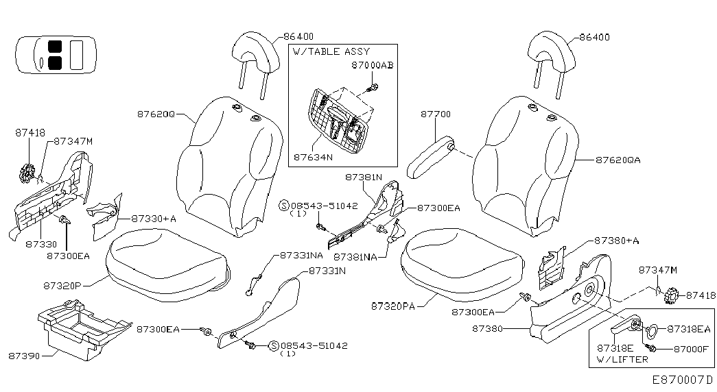 Подушка сиденья водителя для Ниссан Ноут 2005-2009